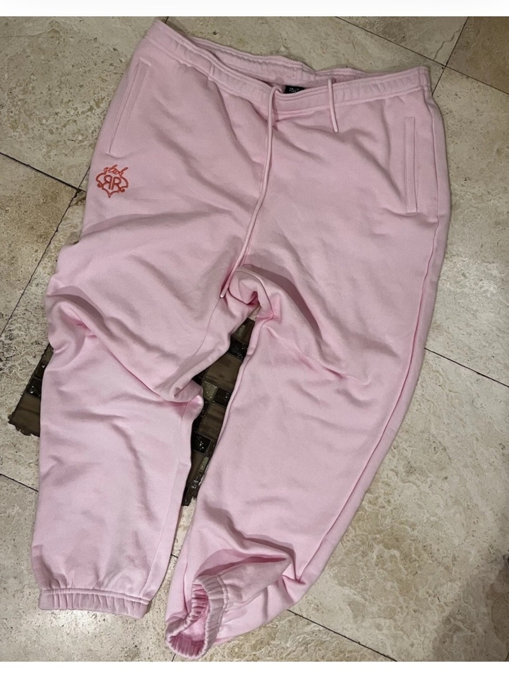 Roller Rabbit Women's Pink Sweatpants XXL Drawstring Elastic Waist Pockets Solid